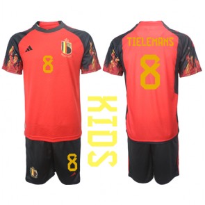 Belgie Youri Tielemans #8 Dětské Domácí dres komplet MS 2022 Krátký Rukáv (+ trenýrky)